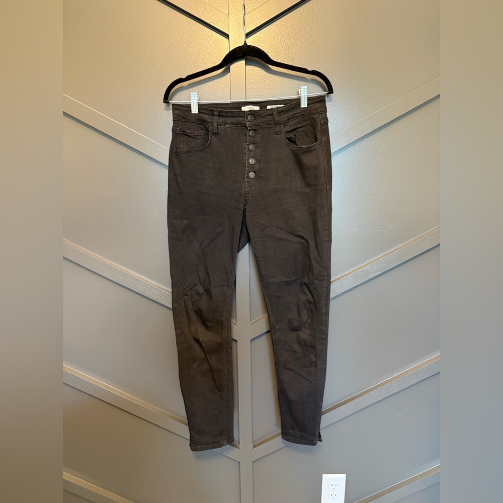 💙Kensie The Ultimate High Rise Skinny Button-Fly Jeans in black